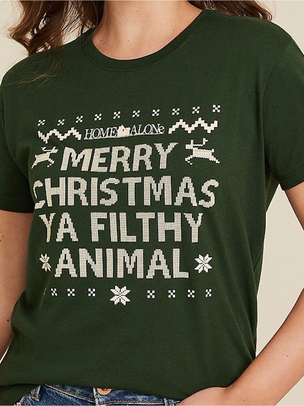 Home Alone Green Holiday Graphic Tee - Merry Christmas Design